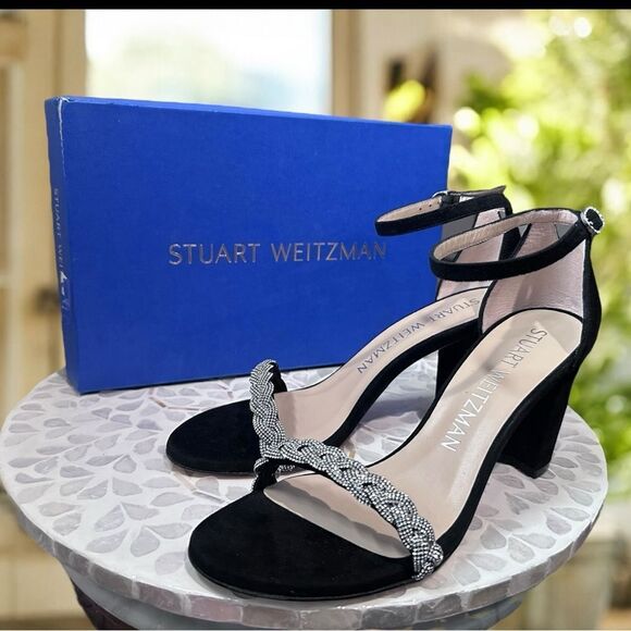 Stuart Weitzman Embellished Women's Nearlynude Highshine Sandal EUR 39 US 8.5 - Picture 5 of 13